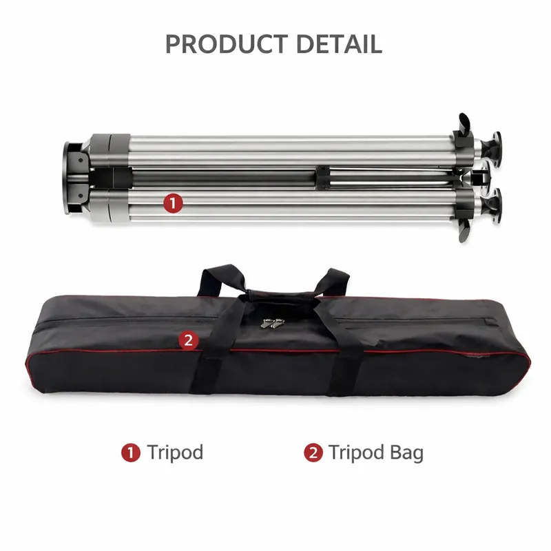 ZN-T200 200 kg (40.92 lb) Laad Tripod vir Pan Tilt-eend